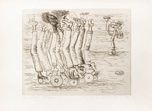 Из альбома офортов  «Город – маски» 1972