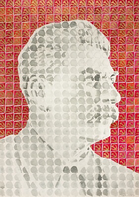 Портрет Сталина из 150 портретов Ленина 1989