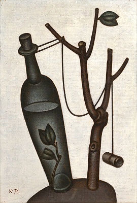 Bottle﻿ and﻿ Hanging﻿ Scroll 1974