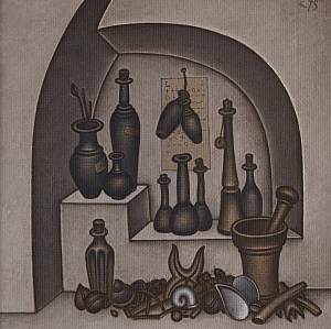 Pharmacy. Still-life in the alcove 1975
