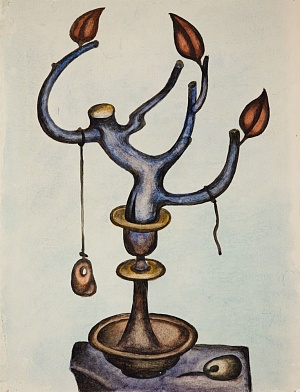 A Knag with Three Red Leaves in a Candlestick  1960-е