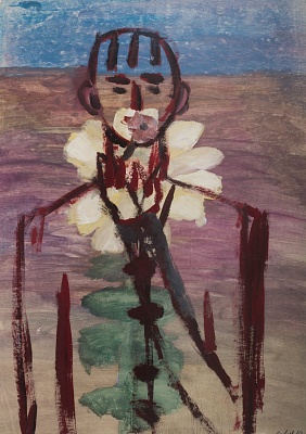 Male ﻿Portrait ﻿with ﻿Flower 1969