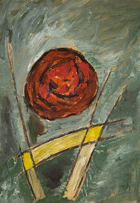 Red Flower on a Green Background 1969