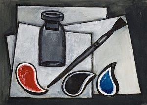 Ink, Brush and Paints in Shells 1963