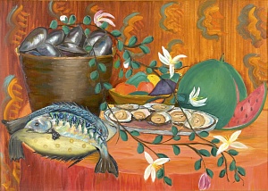 Red Still Life with Mussels 1959