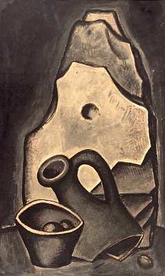 Stone slabs, Broken Pitcher and Stones in a Flower Pot 1962