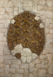 Montezuma’s Shield. 1989. Oil on canvas, mixed media